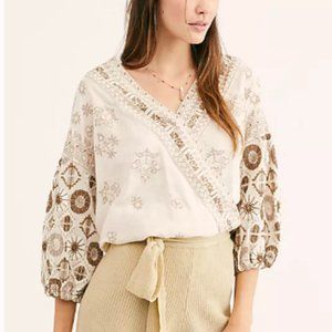 **MOVING SALE EVERYTHING MUST GO** Free People Harmony Embroidered Blouse